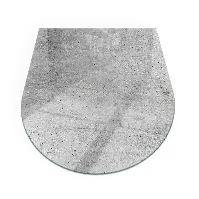 Půloválné sklo pod krb s texturou betonu