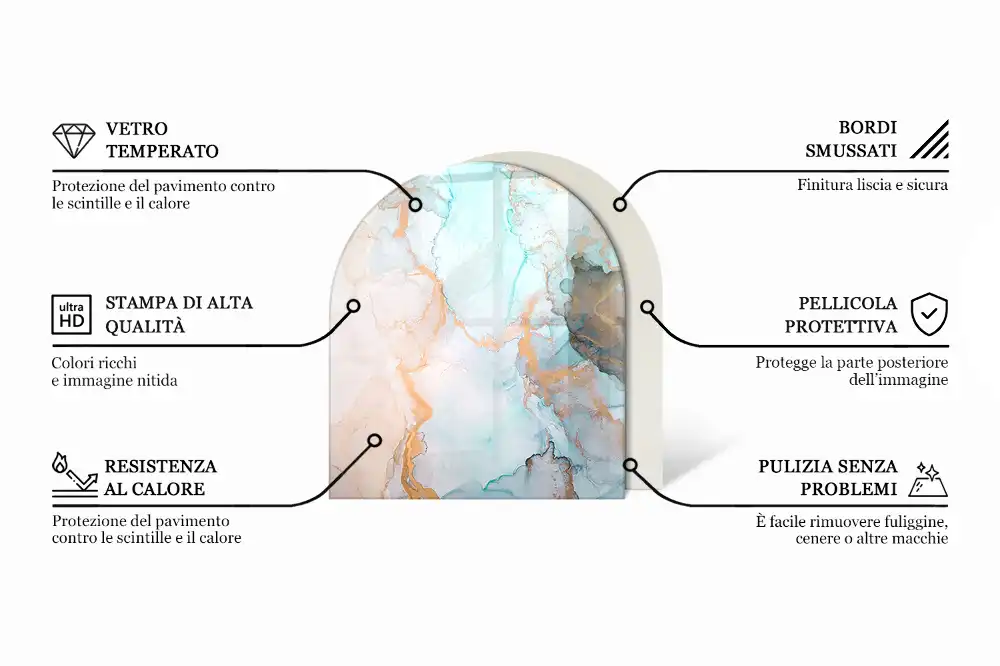 Půloválné sklo před krbovou vložku v hnědé barvě
