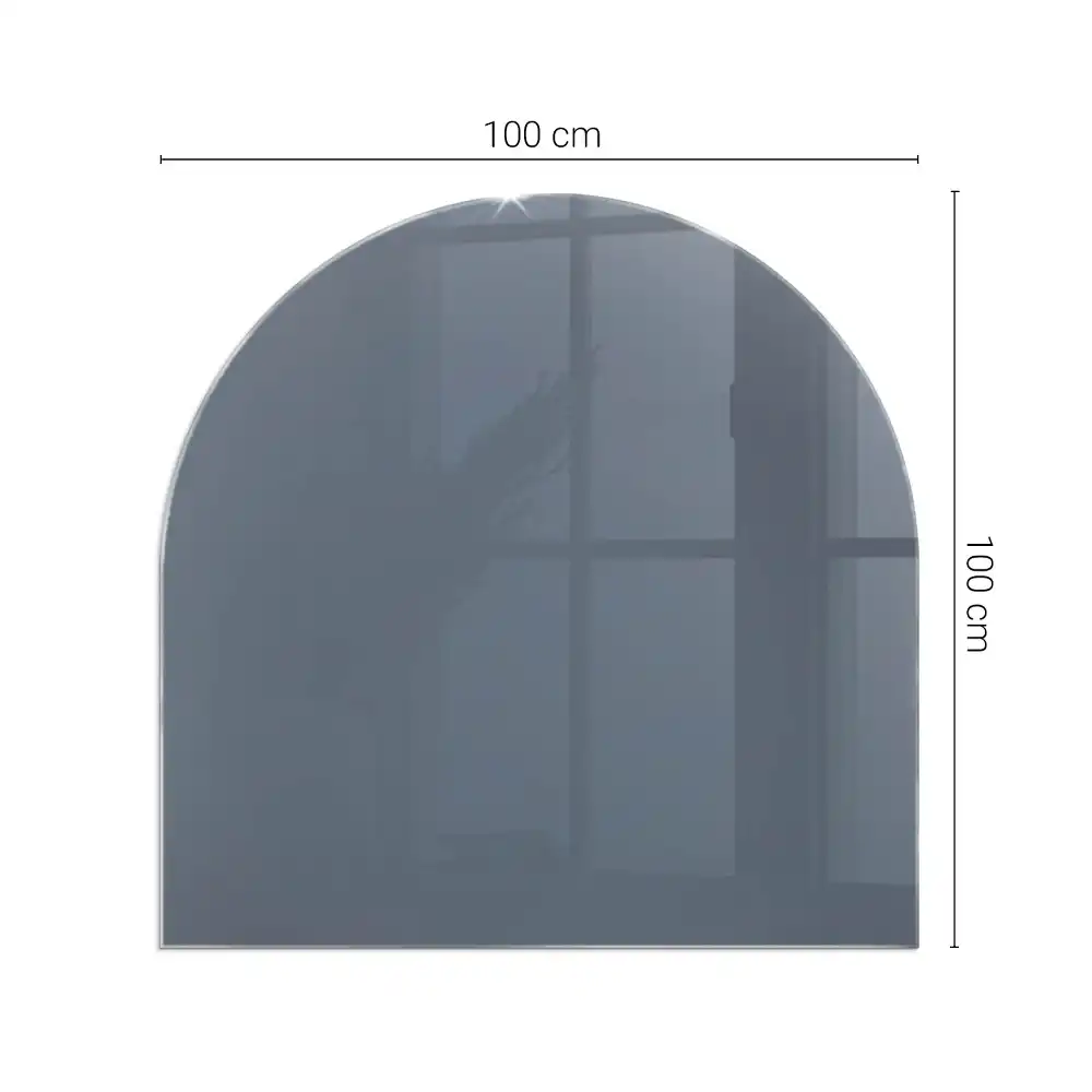 Půloválná nehořlavá podložka pod kamna v tmavě modré barvě