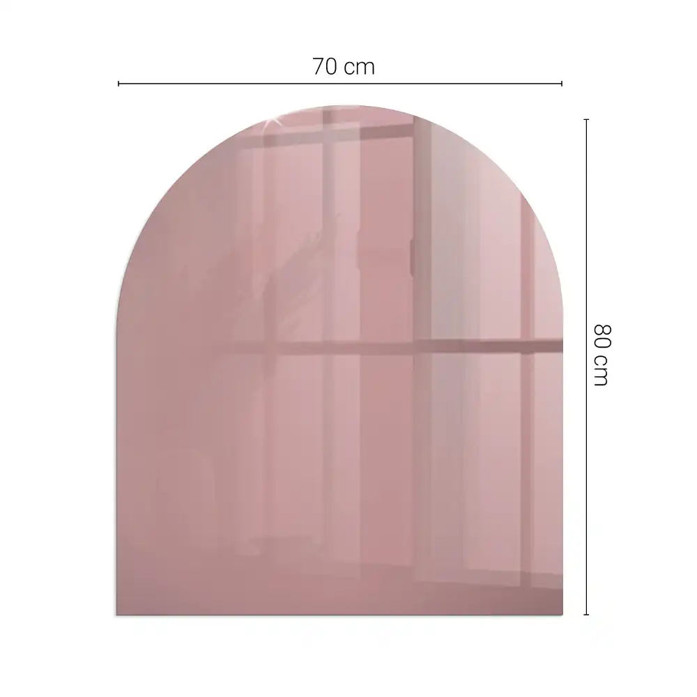 Půloválná nehořlavá podložka pod kamna v růžové barvě