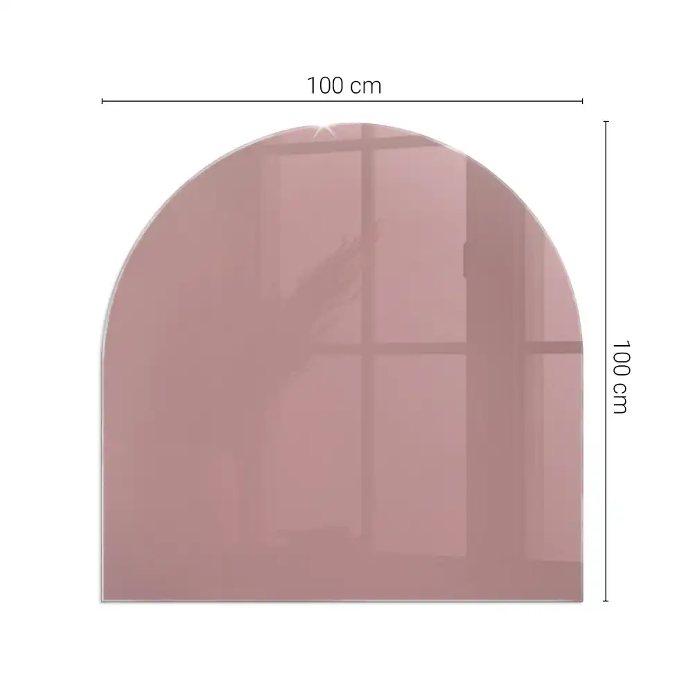 Půloválná nehořlavá podložka pod kamna v růžové barvě