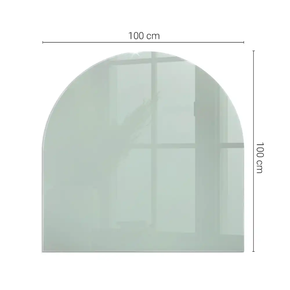Půloválné sklo před kamna světle zelená barva