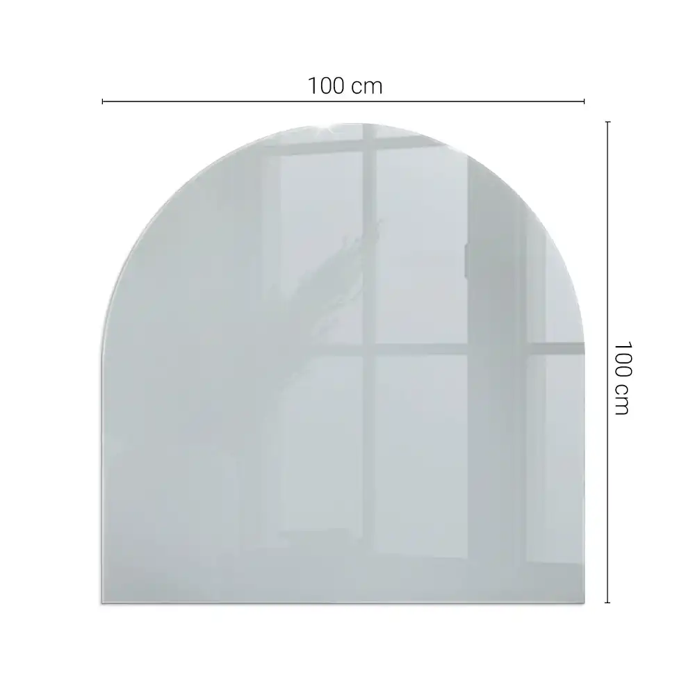Půloválné sklo před krbovou vložku šedá barva