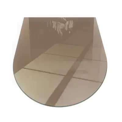 Půloválná nehořlavá podložka pod kamna hnědá barva
