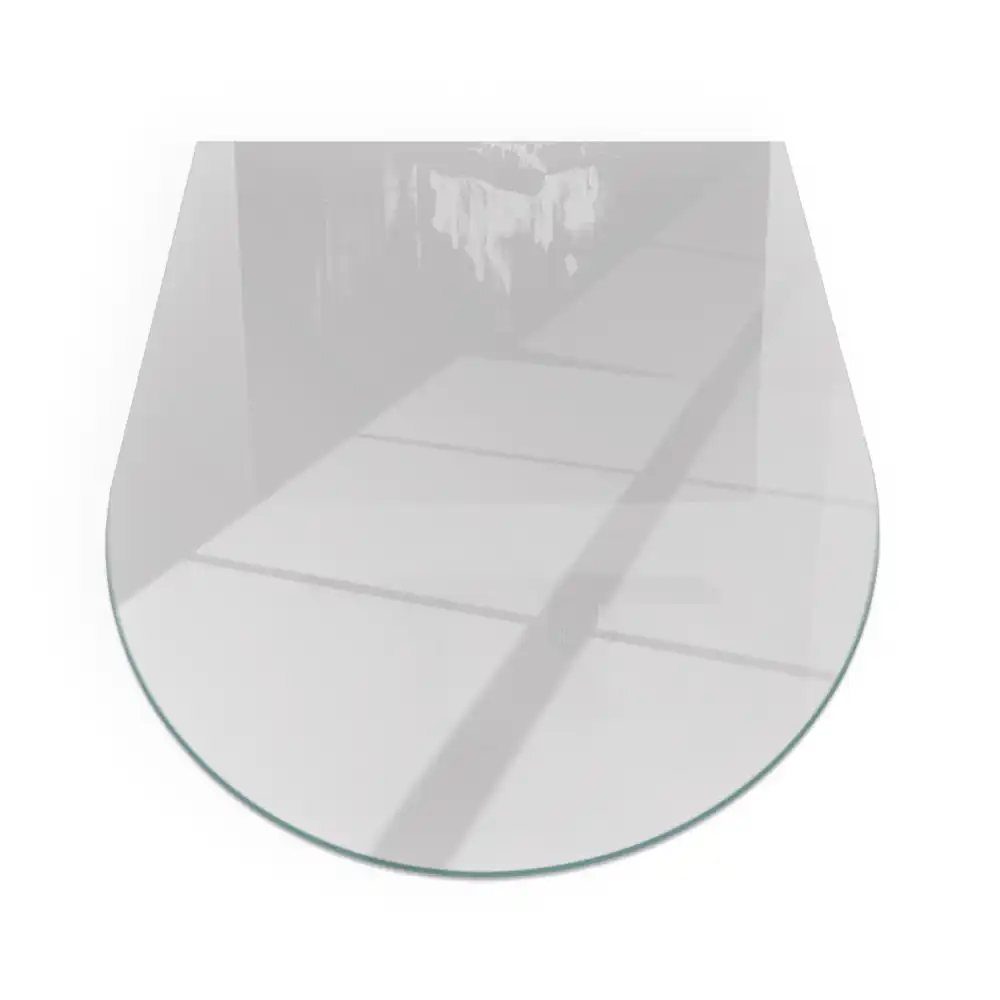 Půloválné sklo před krbovou vložku šedá barva