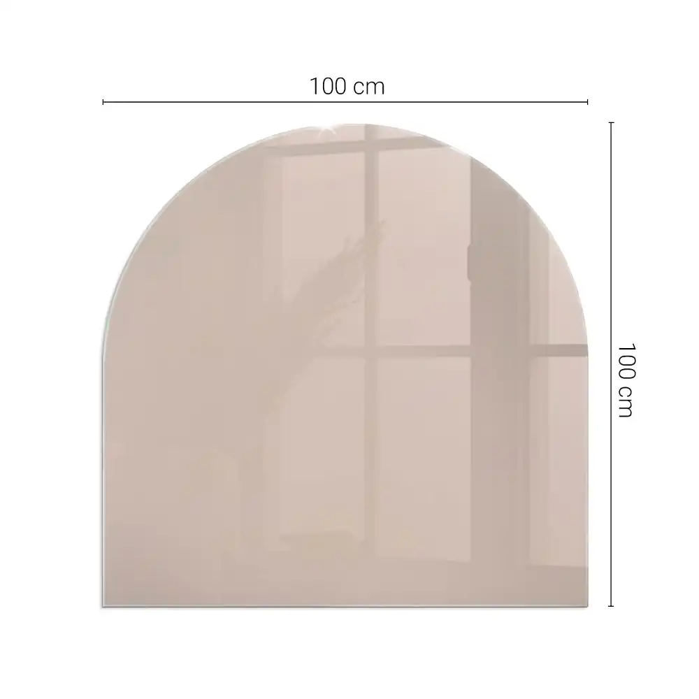 Půloválná nehořlavá podložka pod kamna světle hnědá barva