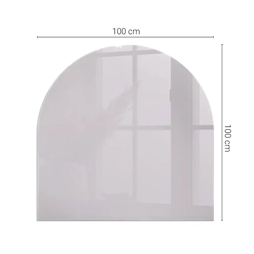 Půloválné sklo pod krb světle fialová barva