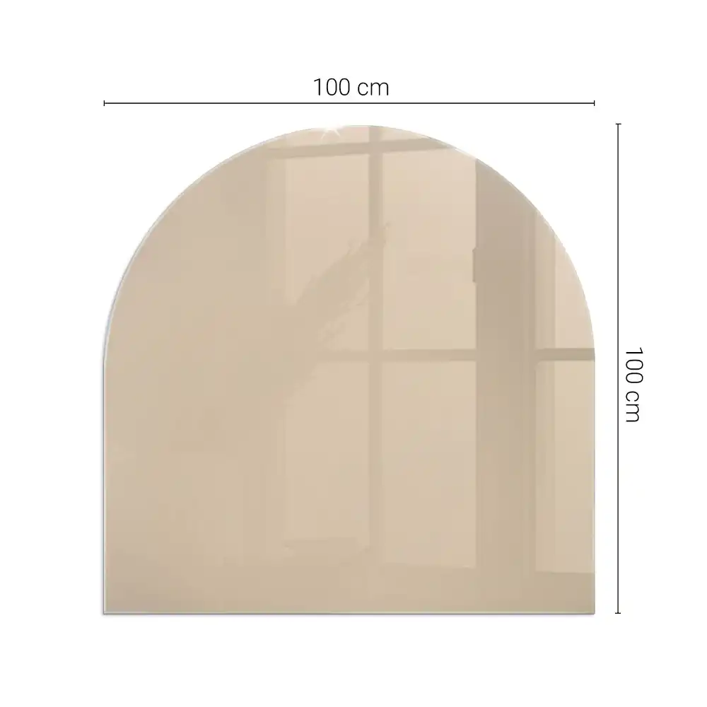 Půloválné sklo před kamna béžová barva