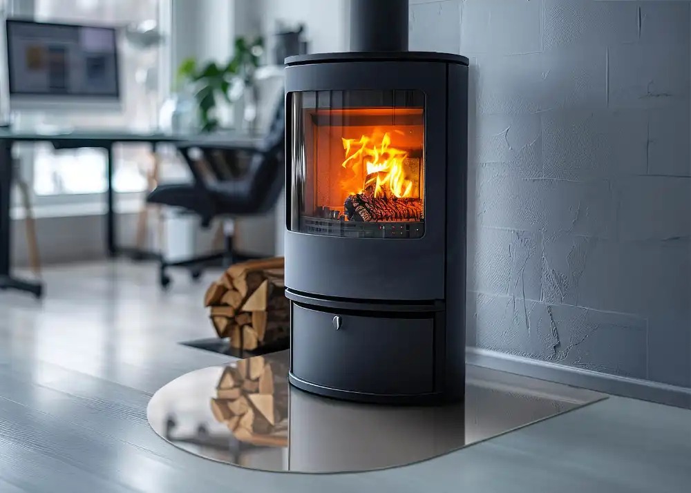 Půloválná nehořlavá podložka pod kamna světle růžová