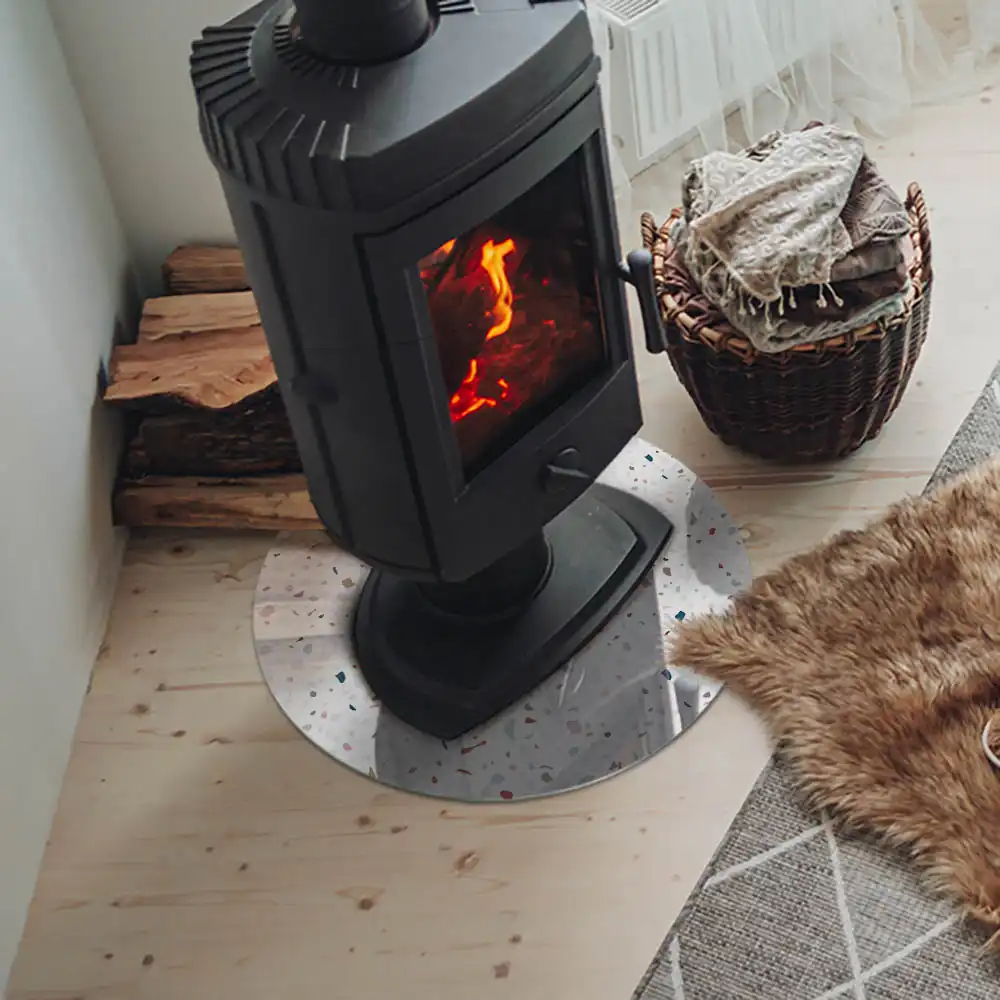 Kulaté tvrzené sklo pod krbová kamna tvary v miniatuře