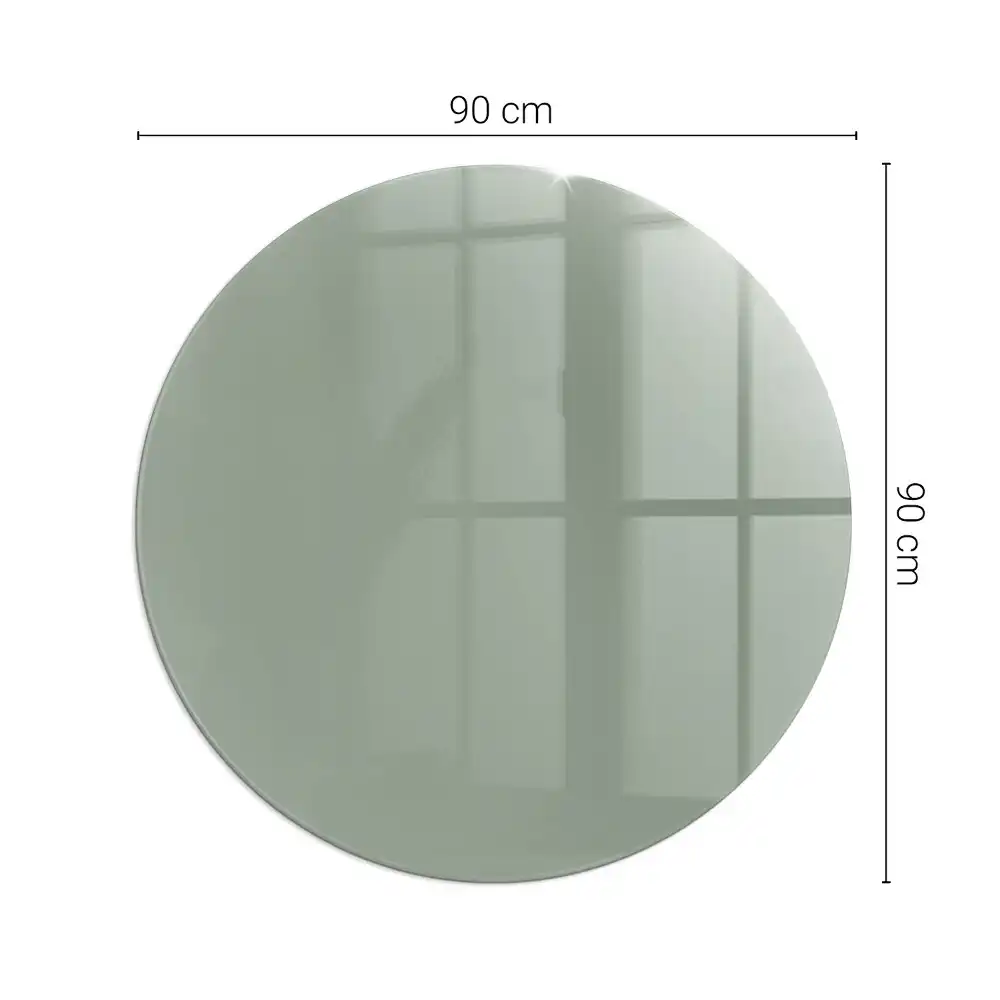 Kulaté tvrzené sklo pod krbová kamna v šedozelené barvě