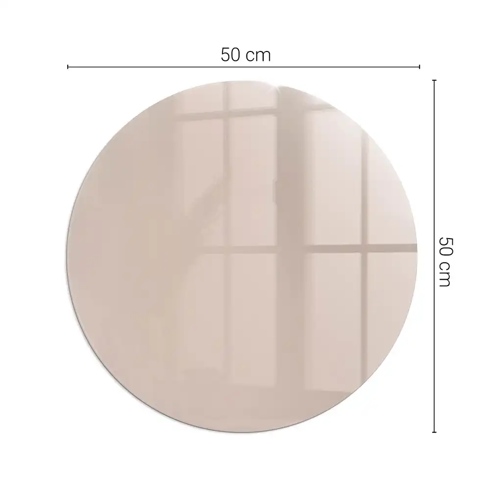 Kulatá podložka pod krbová kamna z tvrzeného skla v světle hnědé barvě