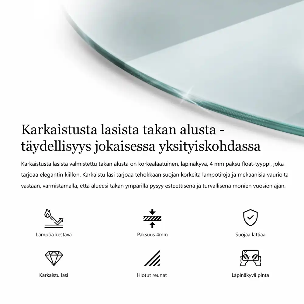 Kulatá skleněná podložka pod krb transparentní