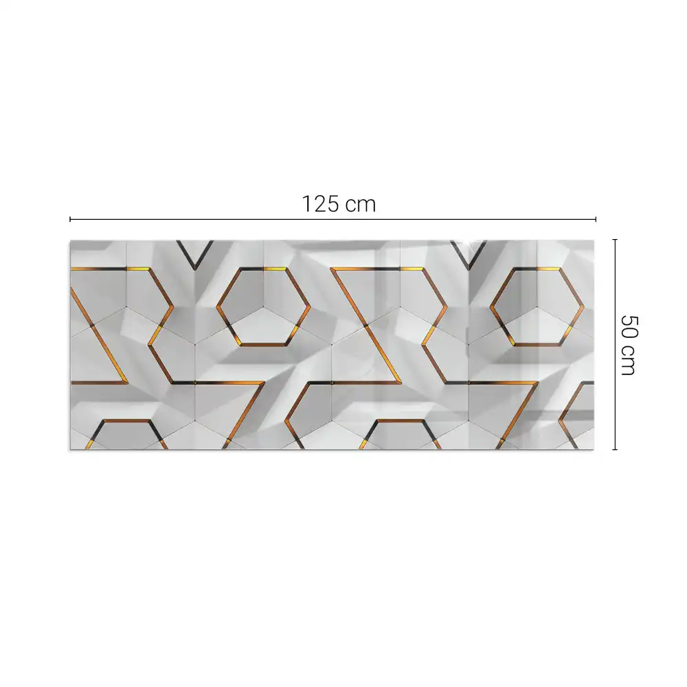 Obdélníkové sklo pod krb 3D geometrický vzor