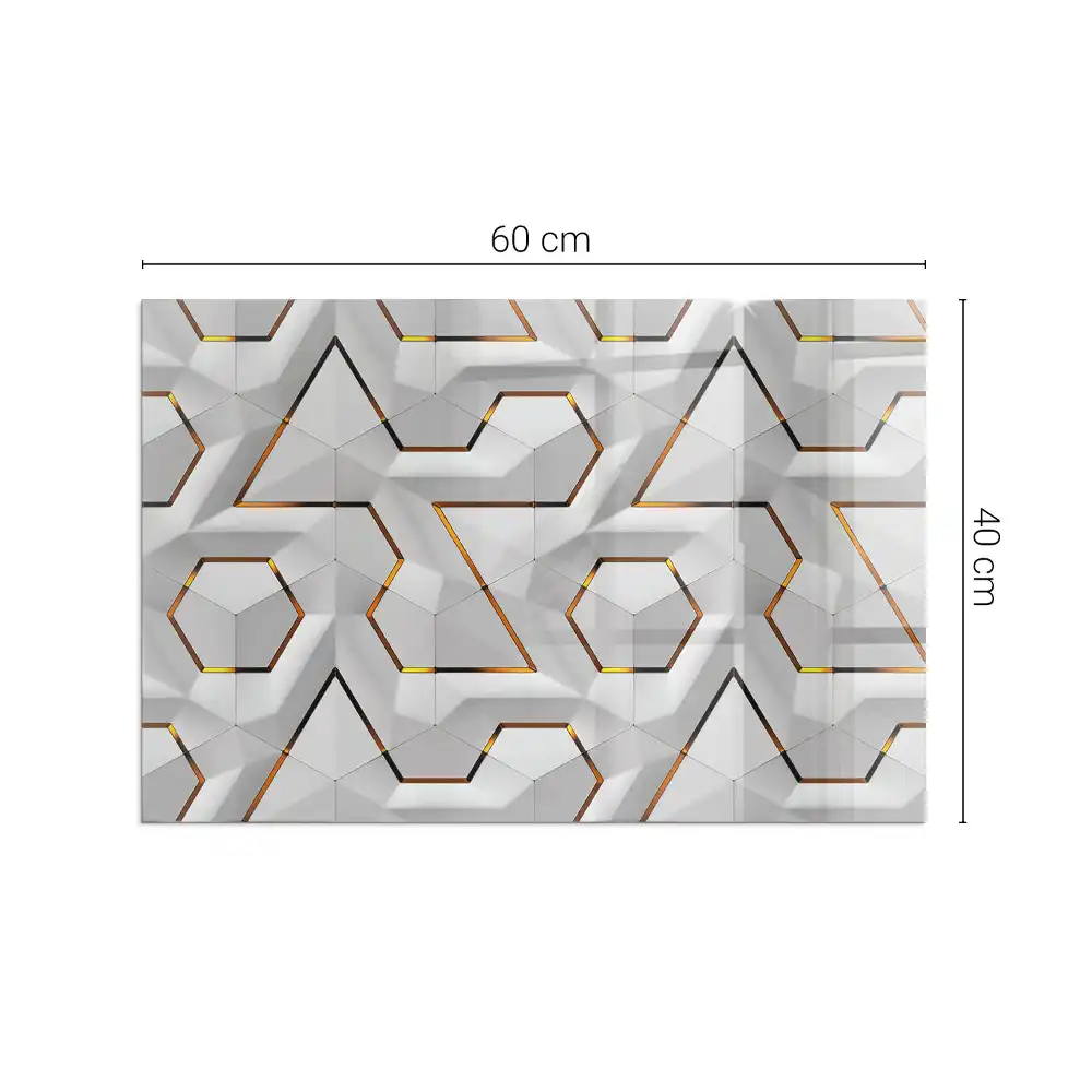 Obdélníkové sklo pod krb 3D geometrický vzor