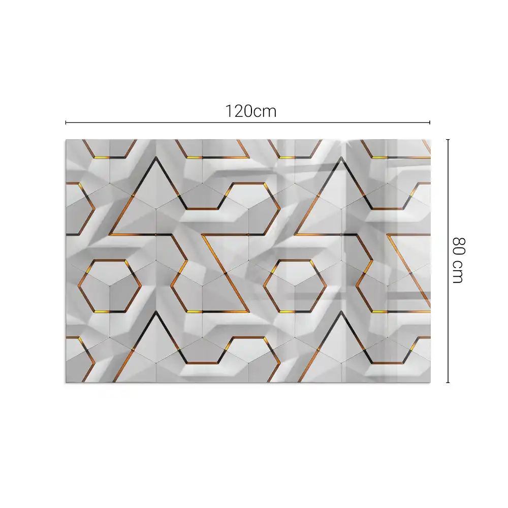Obdélníkové sklo pod krb 3D geometrický vzor