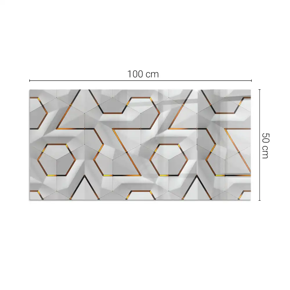 Obdélníkové sklo pod krb 3D geometrický vzor