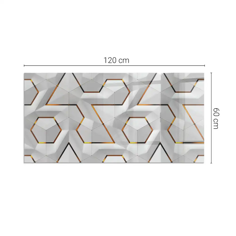 Obdélníkové sklo pod krb 3D geometrický vzor