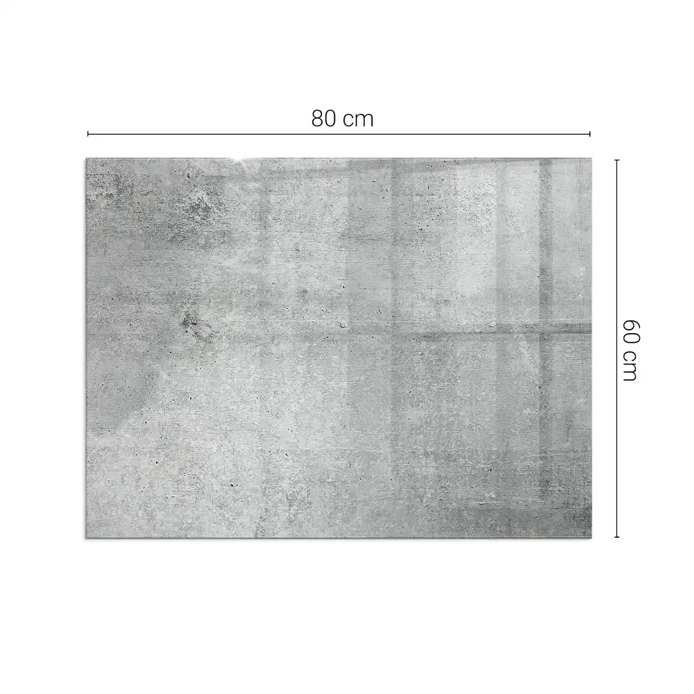 Obdélníkové sklo před kamna textura surového betonu