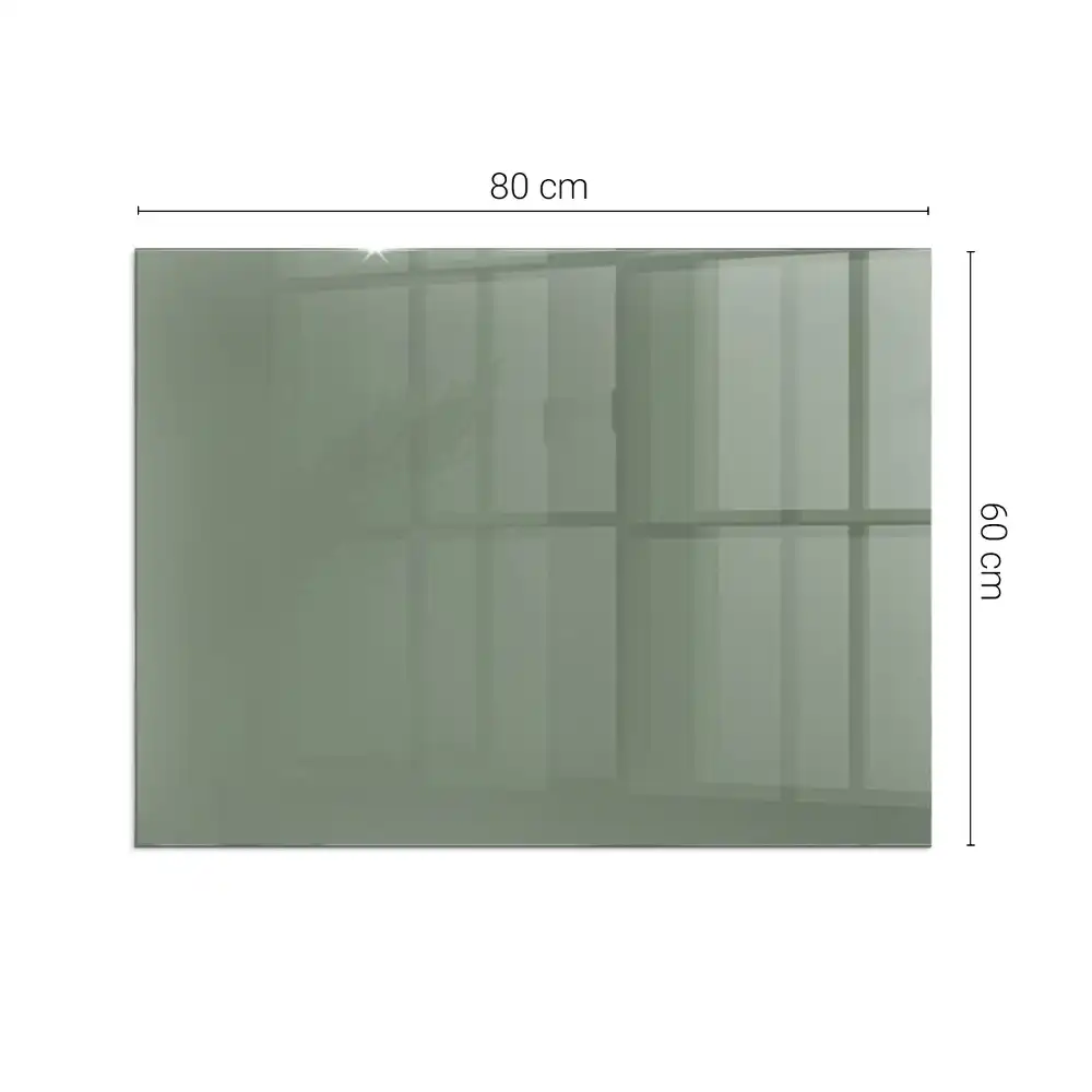 Obdélníkové sklo před kamna v olivové barvě