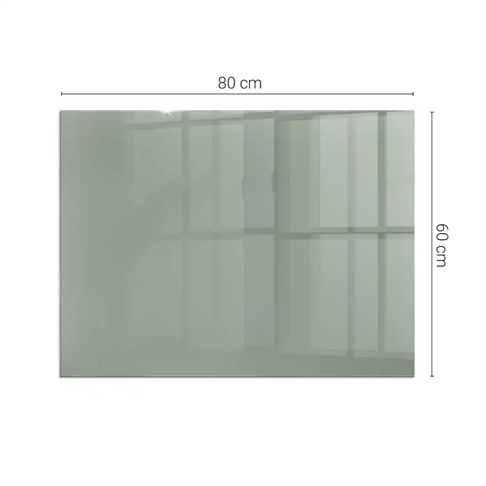 Obdélníkové sklo pod krb v šedozelené barvě