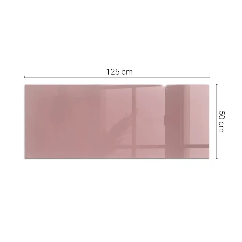 Obdélníkové sklo pod krb v růžové barvě