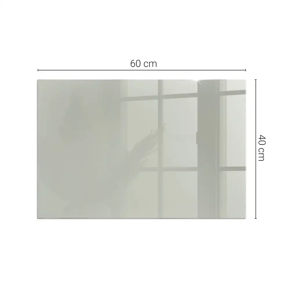 Obdélníkové sklo před kamna v šedozeleném odstínu