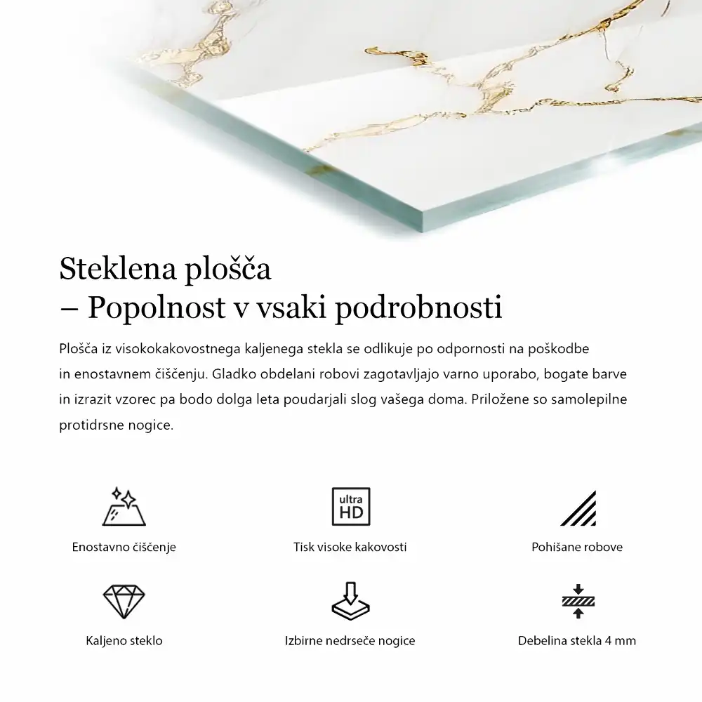 Čtvercová stolní deska s přirozeným dřevěným vzorem