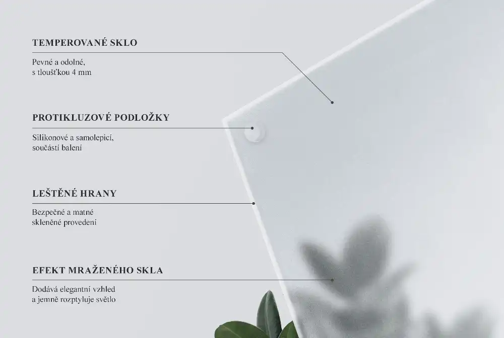 Kulatá stolová deska z průsvitného skla