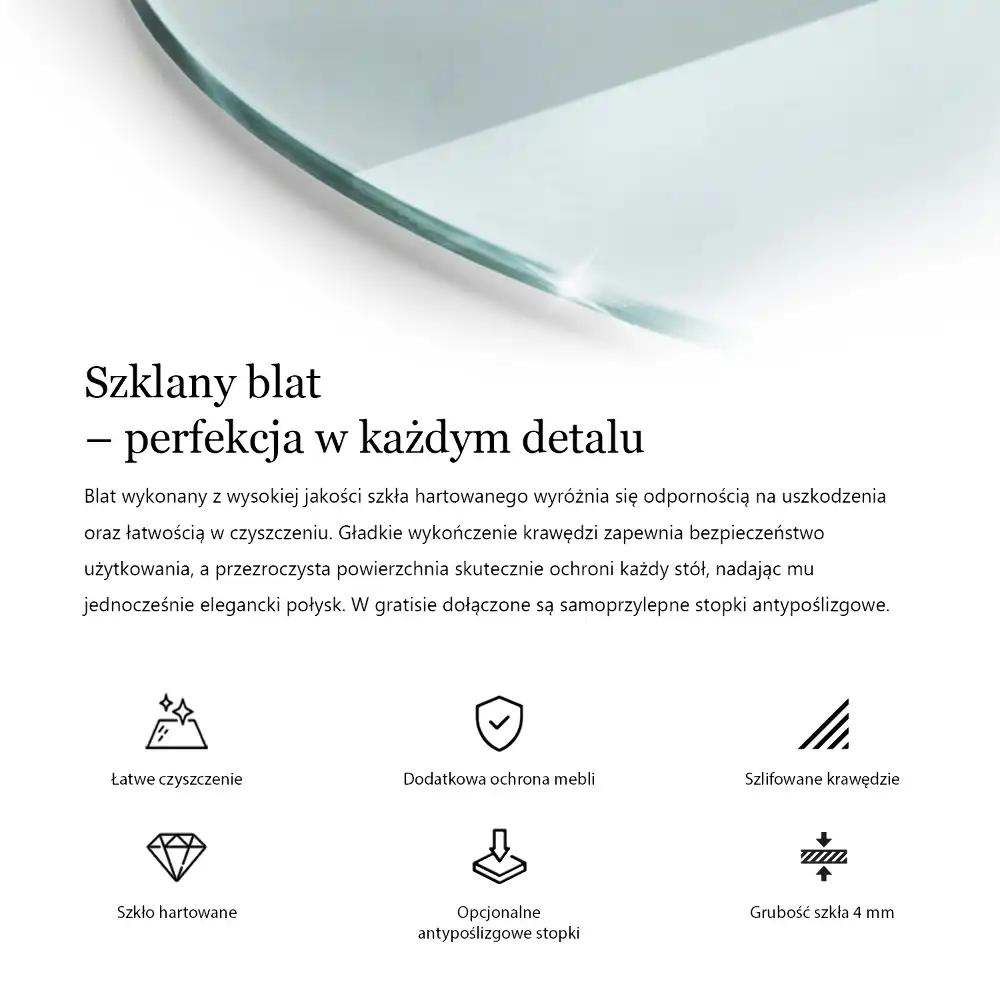 Průhledná kulatá deska na pracovní stůl