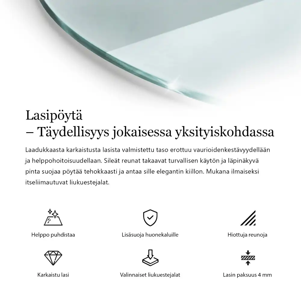 Průhledná kulatá deska na pracovní stůl