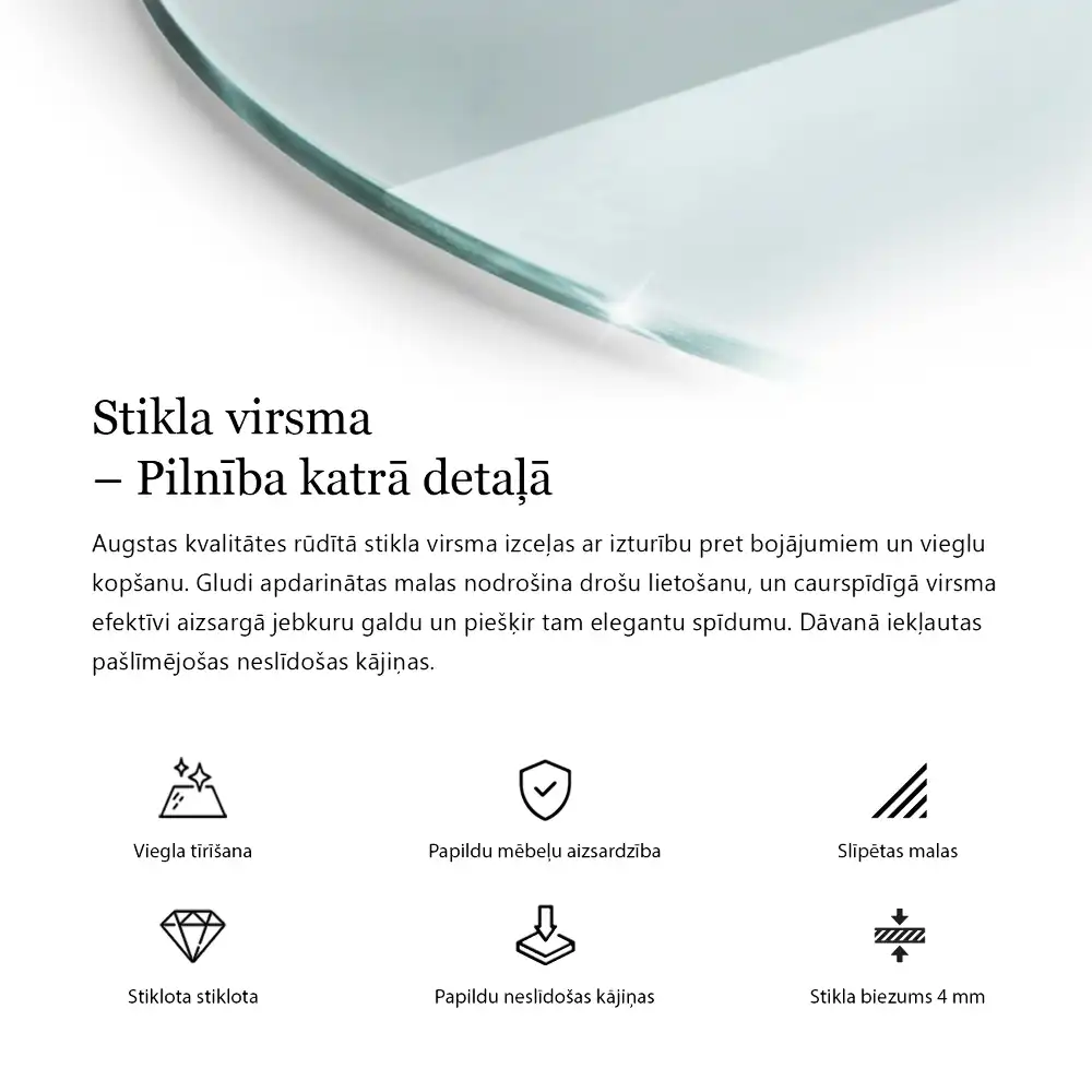 Průhledná kulatá deska na pracovní stůl
