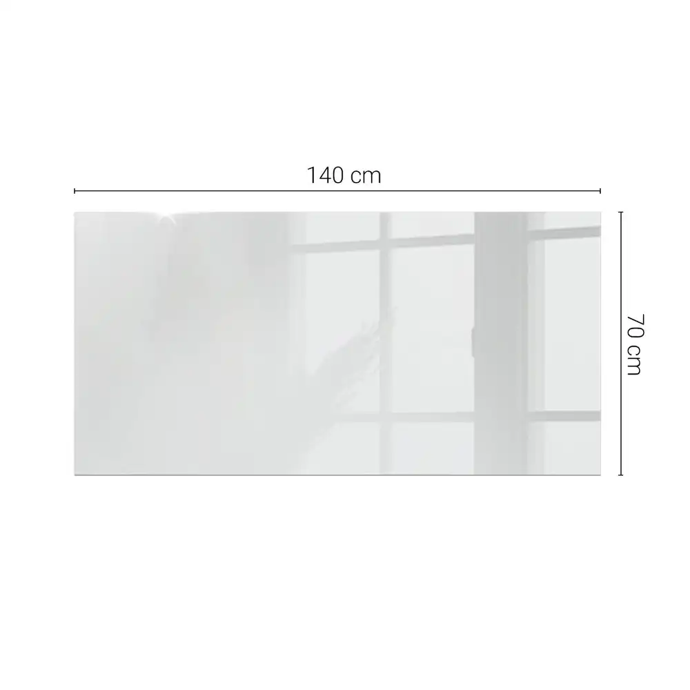 Obdélníková skleněná stolní deska v barvě čisté bělosti
