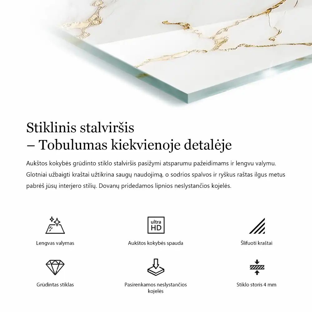 Obdélníková deska na pracovní stůl s mramorovým žilkováním