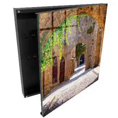 Box na klíče s motivem historické architektury a zeleně