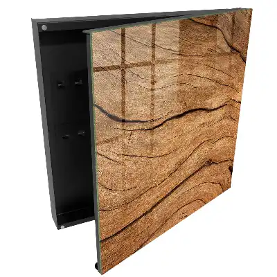 Dřevěný box na klíče s motivem vlnitých linií
