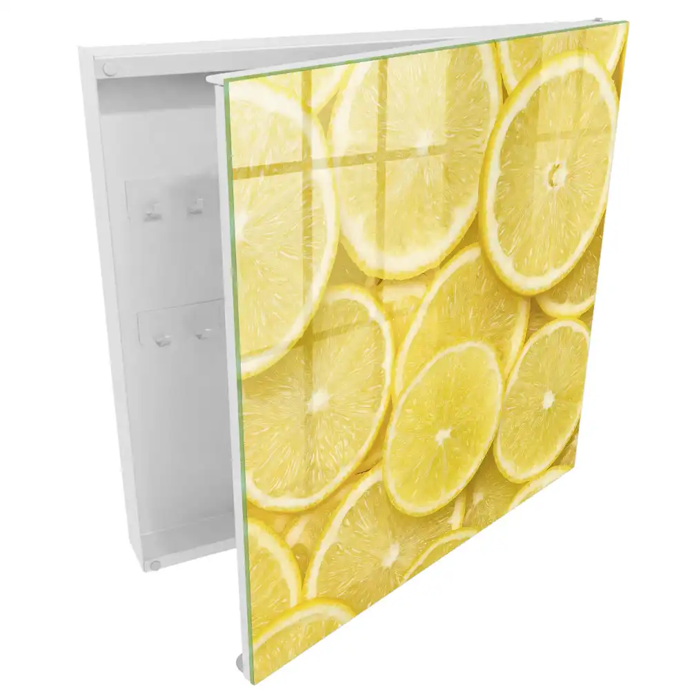 Box na klíče s motivem šťavnatých plátků citronu