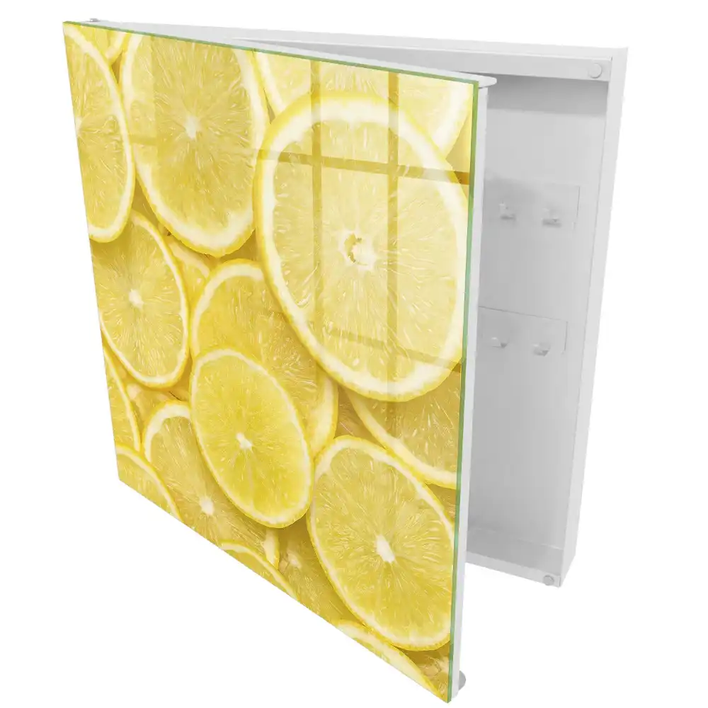 Box na klíče s motivem šťavnatých plátků citronu