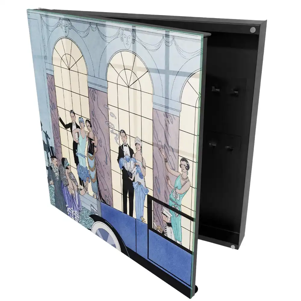 Nástěnná skříňka na klíče v art deco stylu