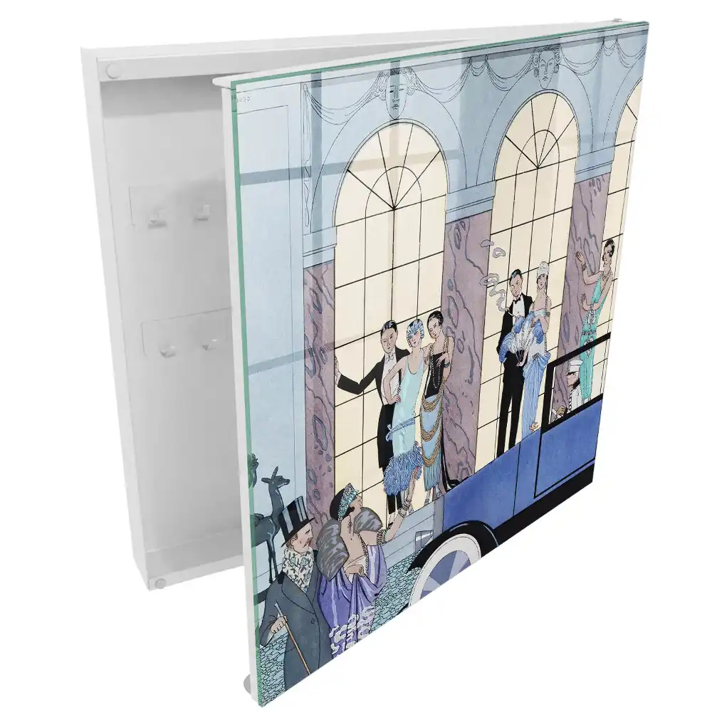 Nástěnná skříňka na klíče v art deco stylu