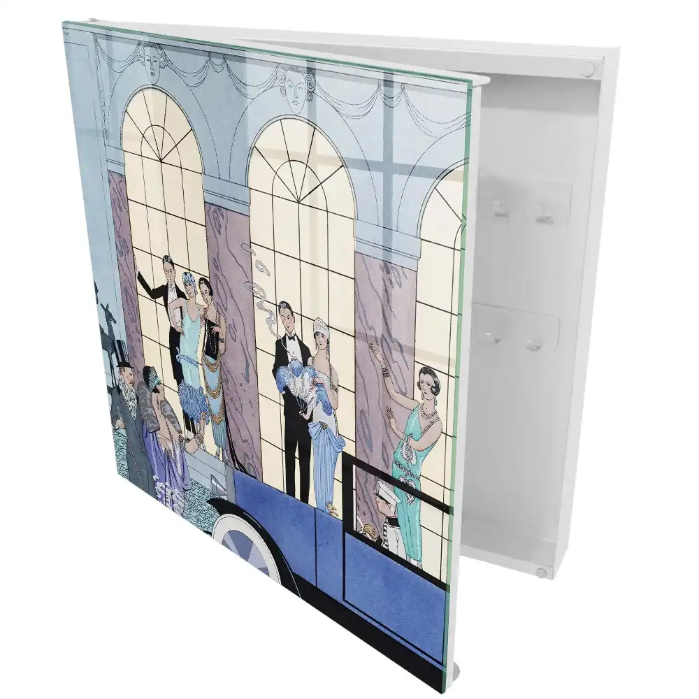 Nástěnná skříňka na klíče v art deco stylu