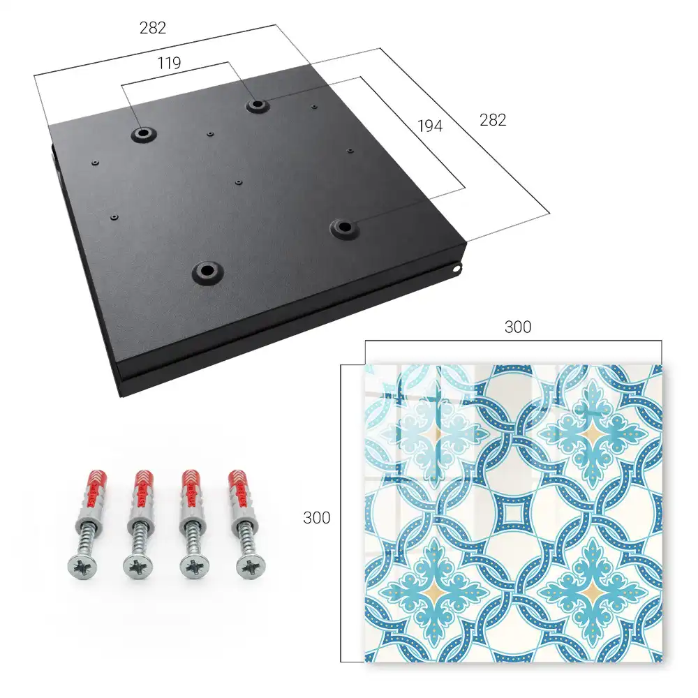 Box na klíče s geometrickým vzorem v tyrkysových odstínech