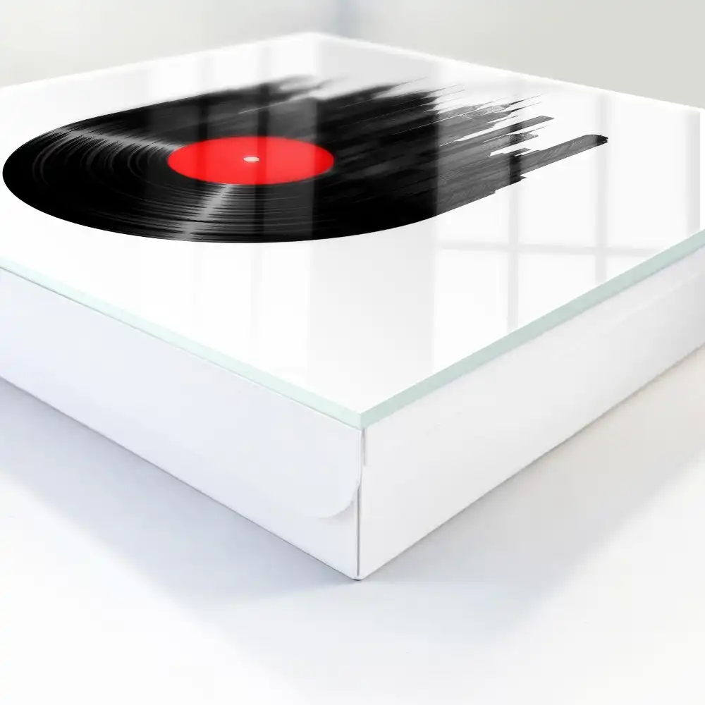 Box na klíče s motivem městských mrakodrapů z černého vinylu