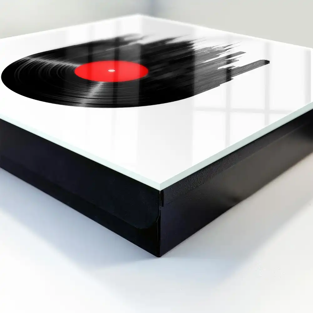 Box na klíče s motivem městských mrakodrapů z černého vinylu