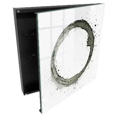 Minimalistický box na klíče s motivem kruhu a cákanců barvy