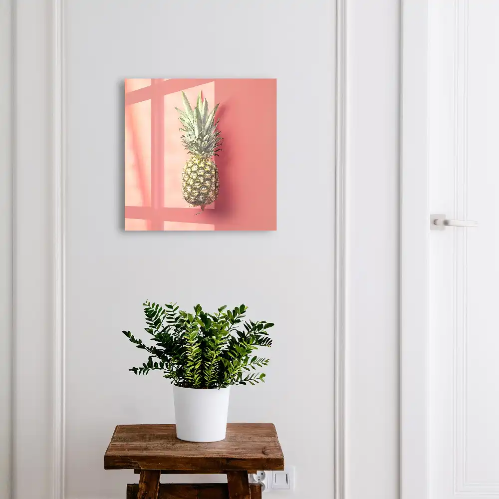 Box na klíče s motivem exotiky na růžovém pozadí