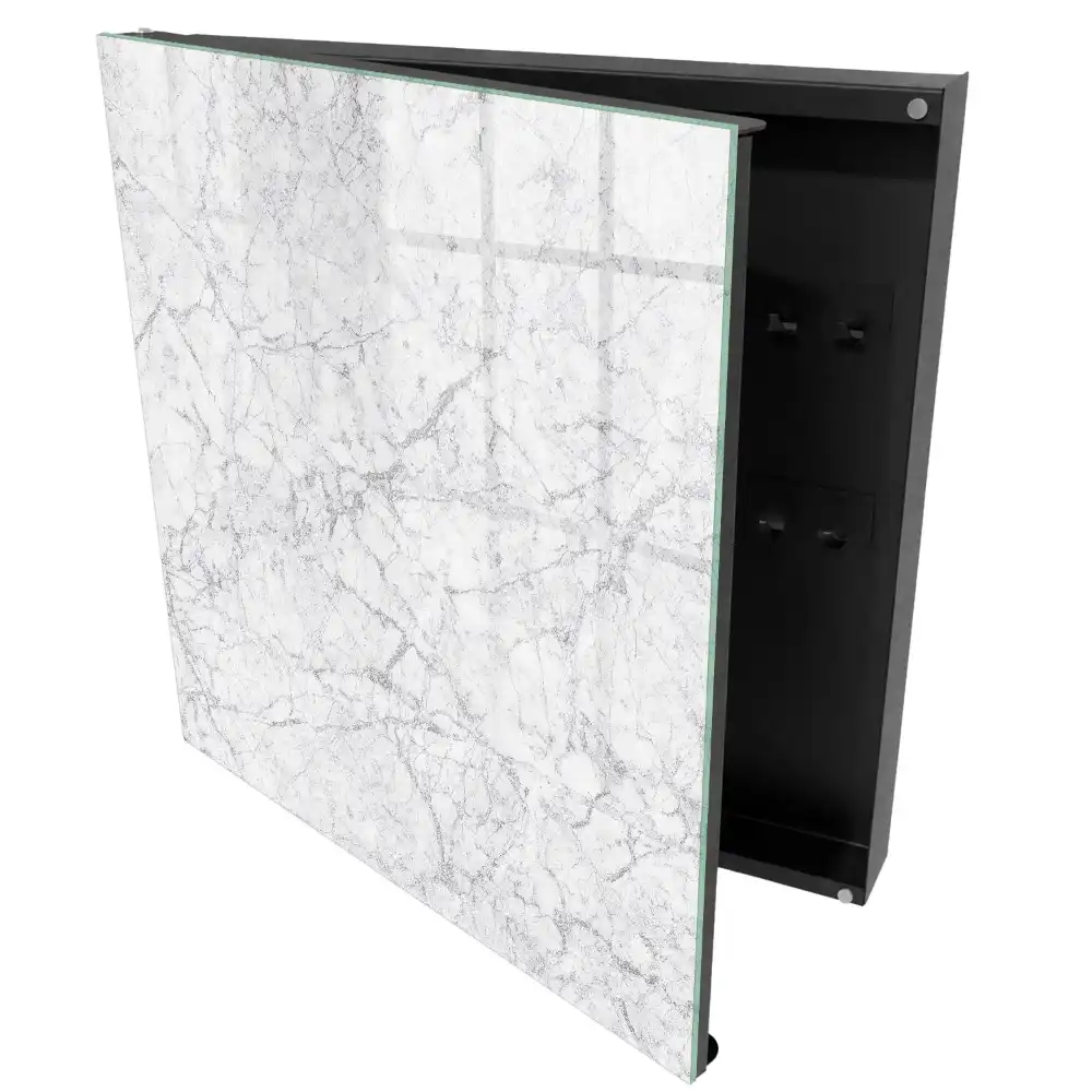 Box na klíče v šedém mramorovém provedení s elegantní texturou žilek