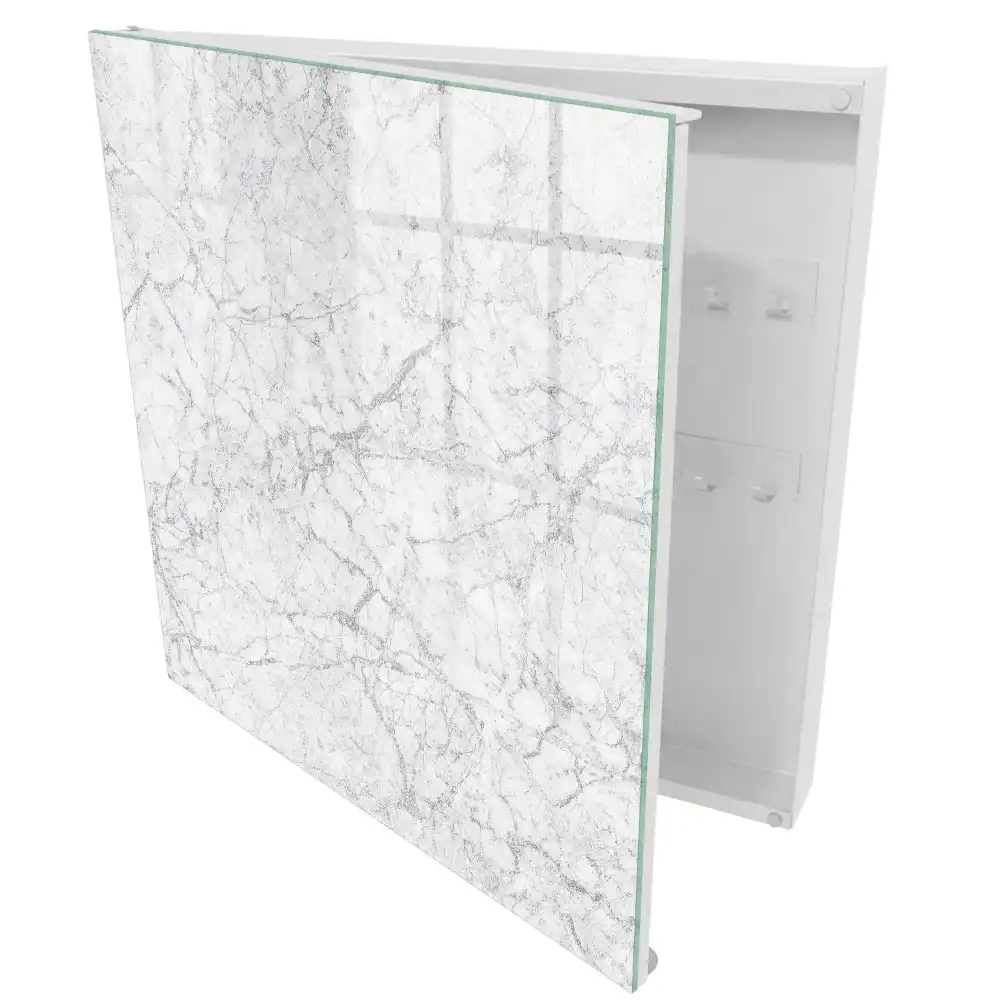 Box na klíče v šedém mramorovém provedení s elegantní texturou žilek