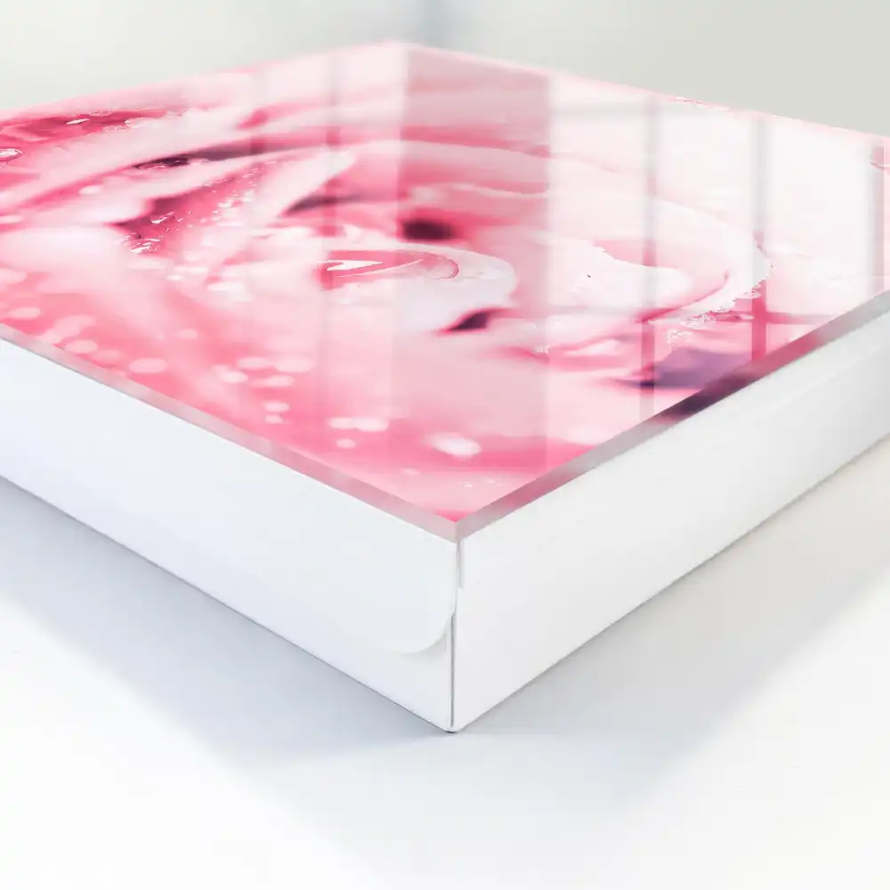 Nástěnná skříňka na klíče s motivem růžových růží s kapkami rosy