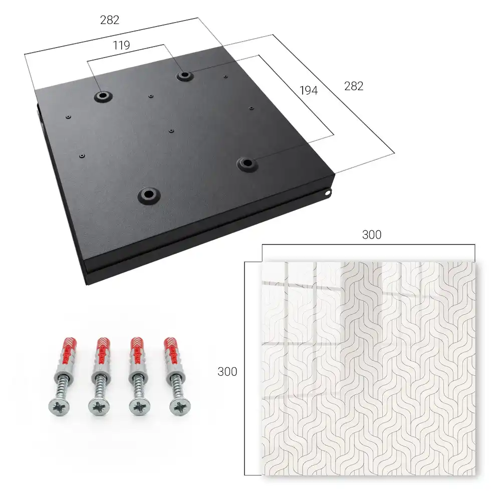 Schránka na klíče s geometrickým vzorem vlnovek